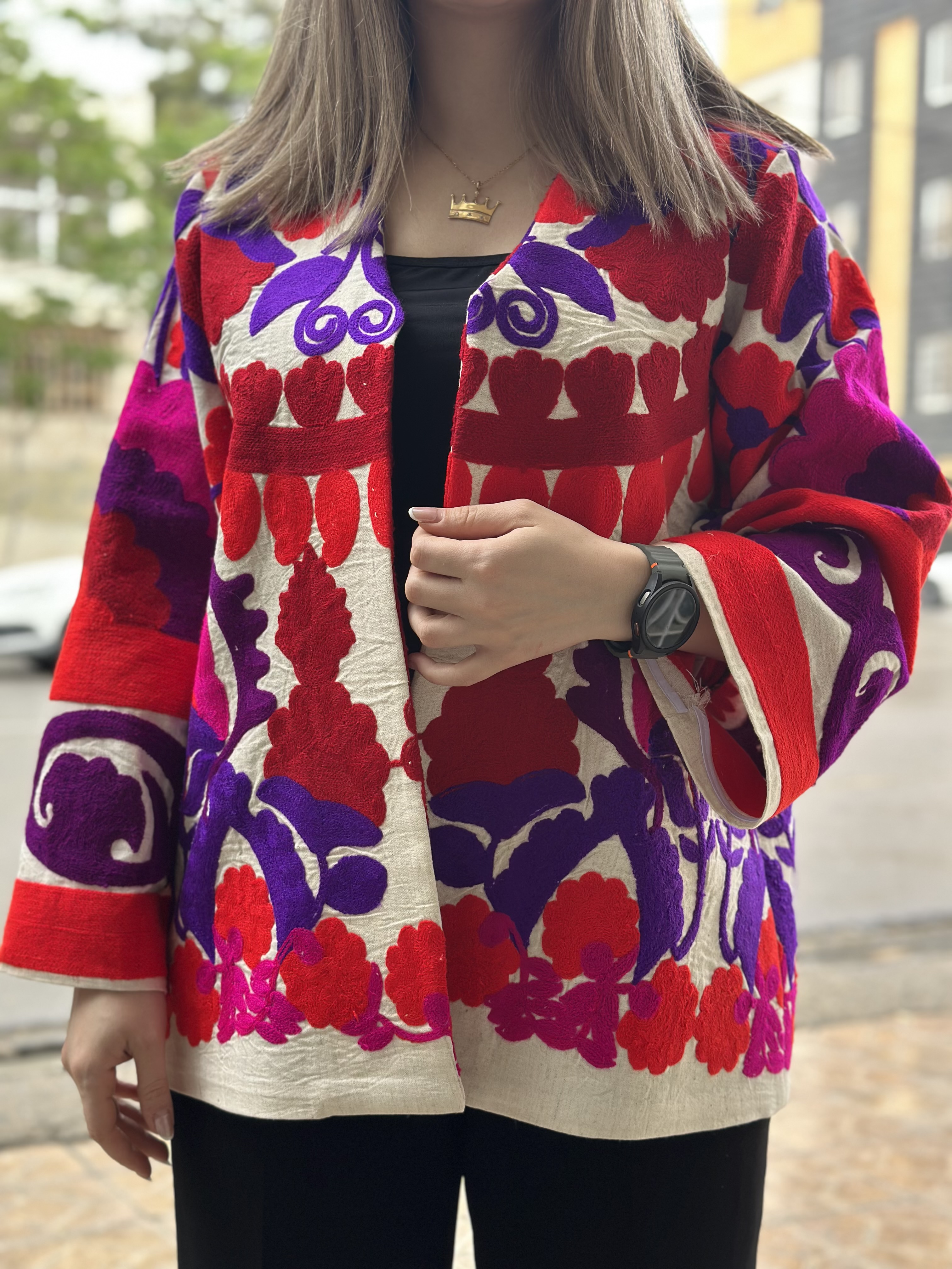 کت لینن زنانه بخارادوزی مزون‌دوزی کد ۳۴۸